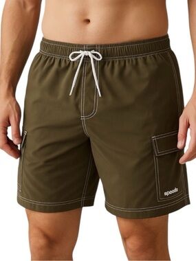 Speedo Olive Green Swim Trunks Men’s Size Medium